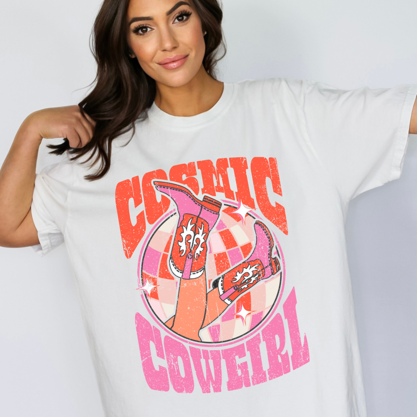 COSMIC COWGIRL - On Ivory Unisex TShirt