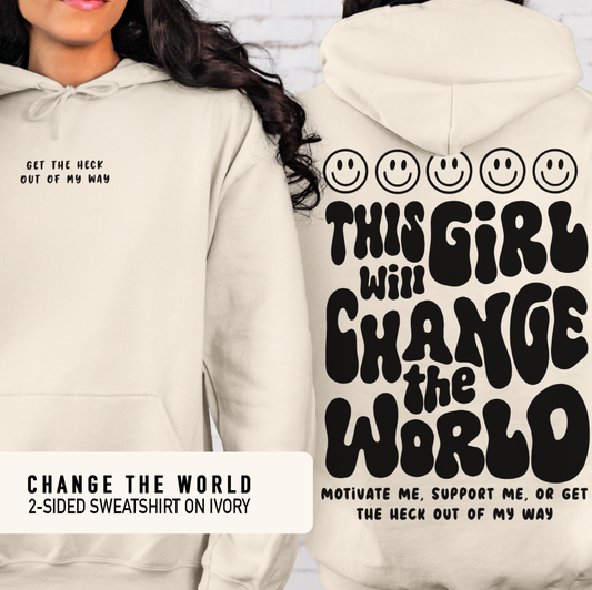 This Girl Will Change The World - Ivory Adult Sweatshirt