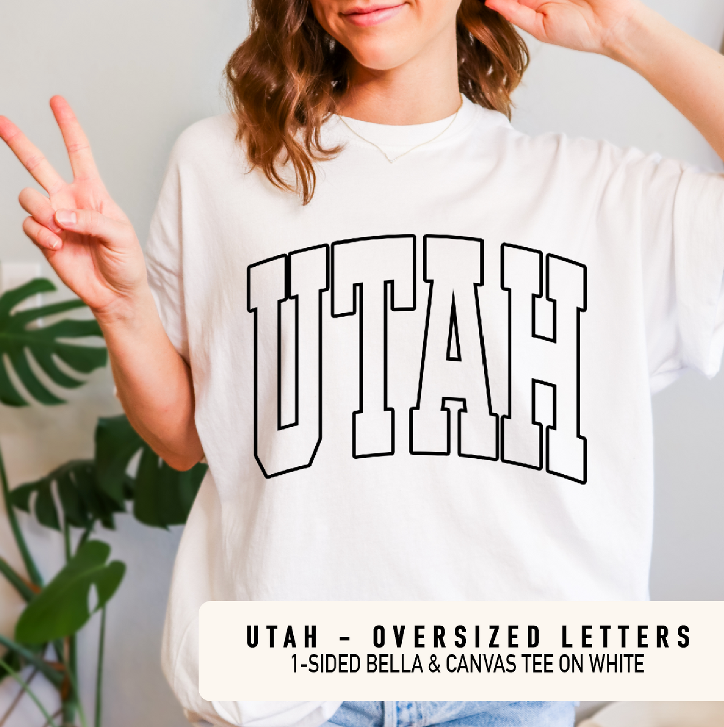 UTAH - OVERSIZED LETTERS ON A T-SHIRT