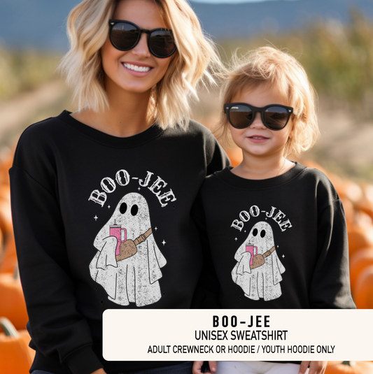 BOO-JEE - Black Adult Crewneck & Youth Hoodie